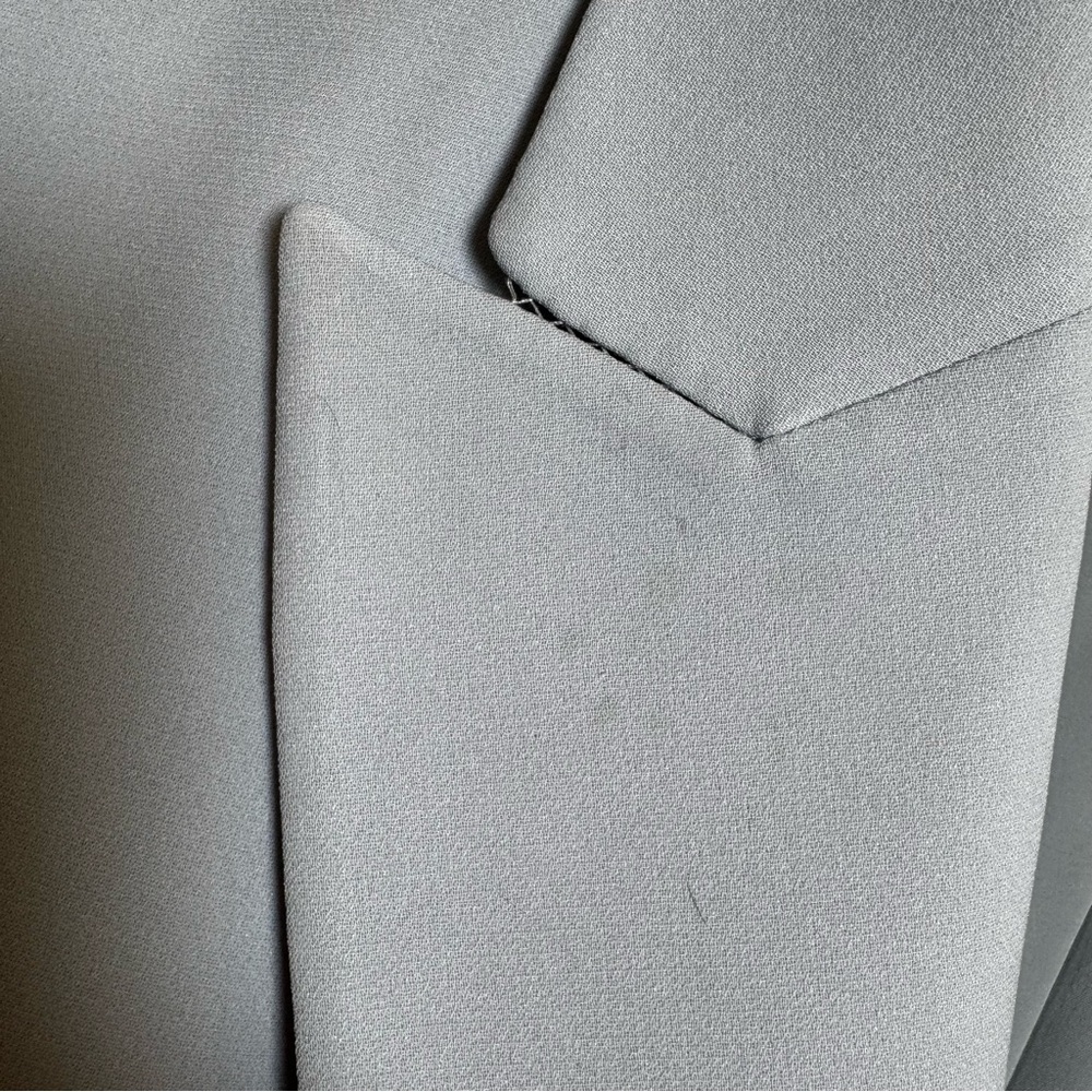 Lafayette 148 New York Gray Blazer Sz 12 Double Button Career Jacket Workwear - Picture 10 of 11